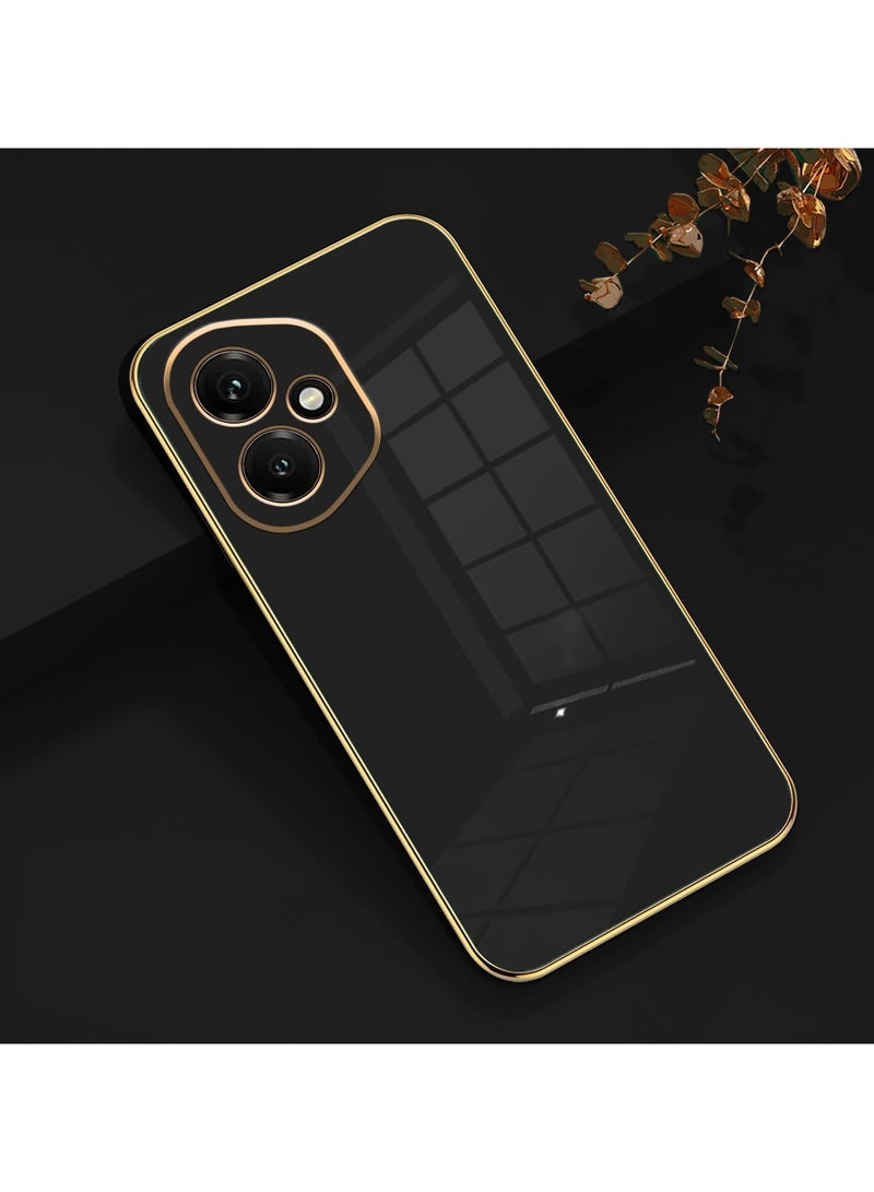 Compatible with Honor 400 cover, smooth veneer gold plated chrome, black Thin and smooth shock-proof full protection Honor 400 case -black - Image 2
