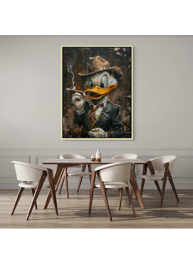 Art Decor Art Decor Framed Canvas Wall Art of Cartoon Duck Pop Art Portrait Print Wall Décor for Home Living Room  Bedroom Gifting  - Image 2
