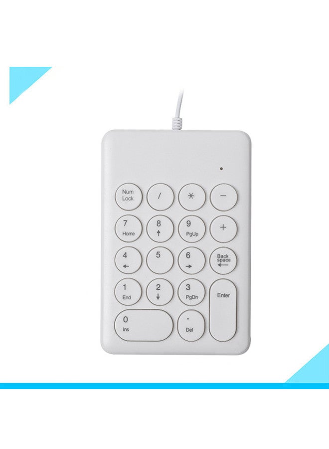 269 Wired Numeric Keyboard Accounting Bank Engineering Keyboard Mini Chocolate Keyboard USB Interface Keyboard-Color:White  - Image 1