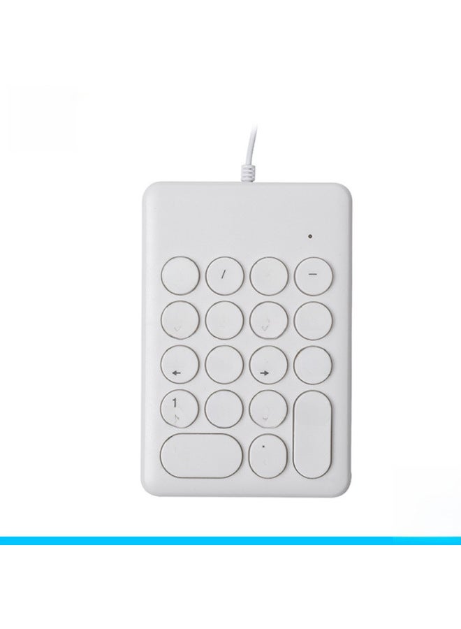 269 Wired Numeric Keyboard Accounting Bank Engineering Keyboard Mini Chocolate Keyboard USB Interface Keyboard-Color:White  - Image 3