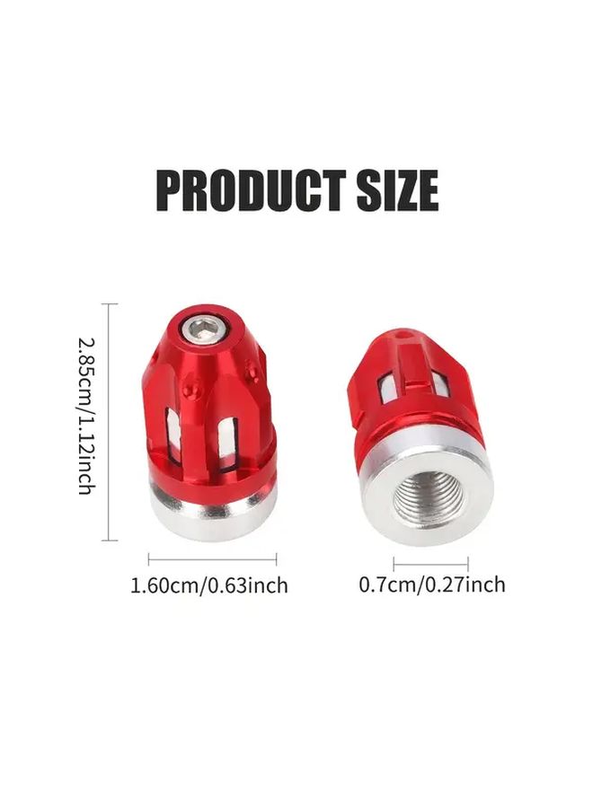 2pcs Red Aluminum Alloy Tire Valve Stem Caps Universal for Car Motorcycle Bicycle - Image 2