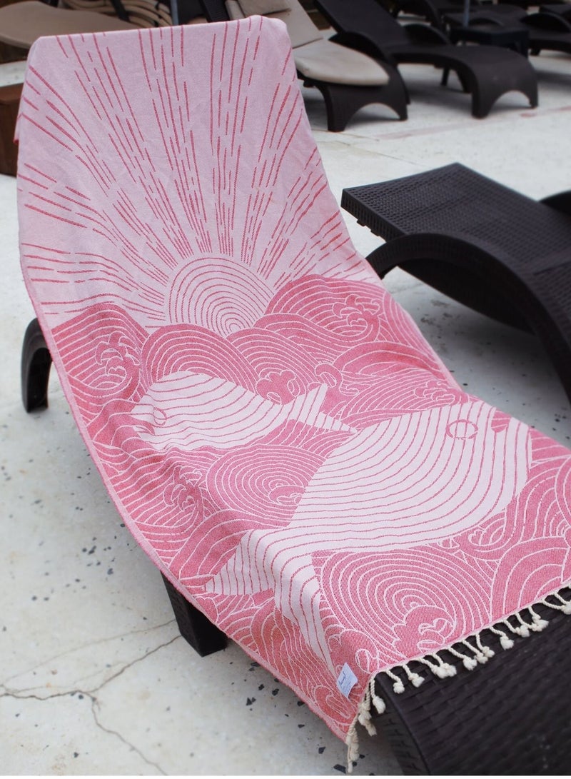 Anemoss Turkish Peshtemal Bath Towel, Large Size 100x180cm, Fish Pattern Design, 100% Cotton Soft & Quick Dry Material, Versatile Use for Beach, Pool and Bath, Peshtemal Bath Towel - Image 5