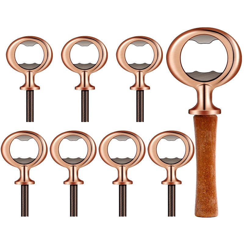 Cunhill Metal Bottle Opener Kit Blank Bottle Opener Stainless Steel Open Inserts Hardware for Wedding Wine Party DIY Project Craft Wood TurningBronze7 Pieces 