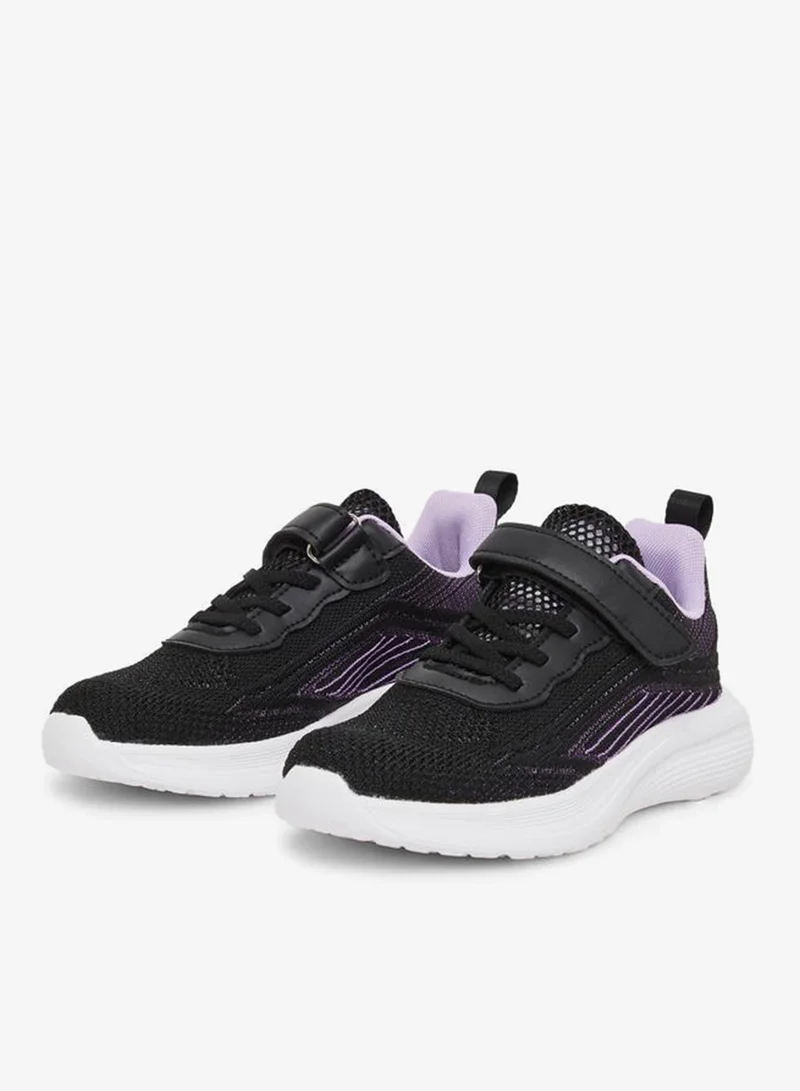 Styli Active Boys Black Sneakers with Hook and Loop