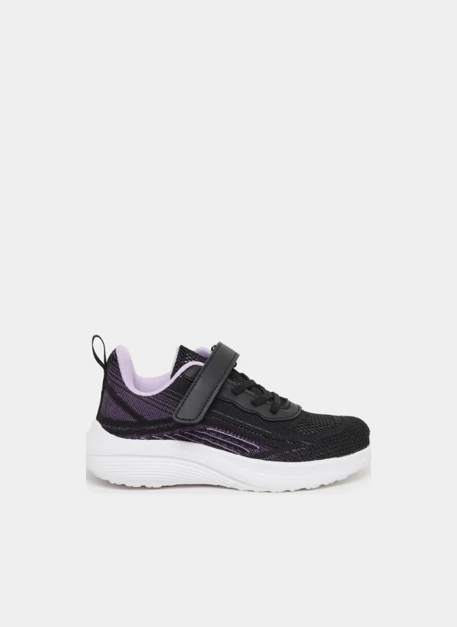 Styli Active Boys Black Sneakers with Hook and Loop