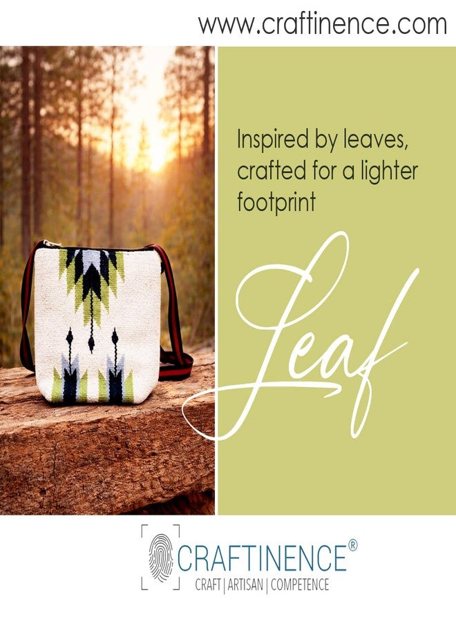 CRAFTINENCE Nomad Wanderlust sling & cross-body bags-Leaf- Kilim Bag for women-sling bags for women cotton - Image 3