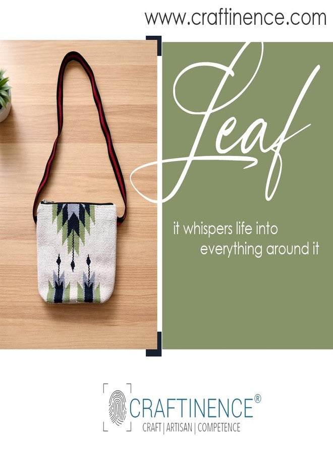 CRAFTINENCE Nomad Wanderlust sling & cross-body bags-Leaf- Kilim Bag for women-sling bags for women cotton - Image 4