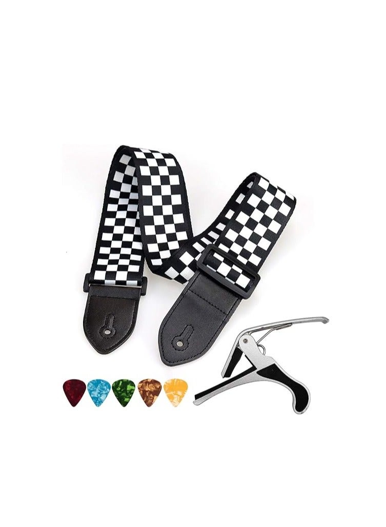 Adjustable Leather Guitar Strap for Electric Guitars - Image 1