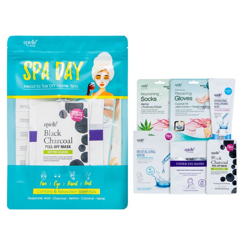Epielle Spa Day Kit 6 Relaxation Essentials Purifying Restoring Hydrating  Detoxifying for Radiant Skin AtHome Spa Kit Self Care Gifts for Women Korean Skin Care Set