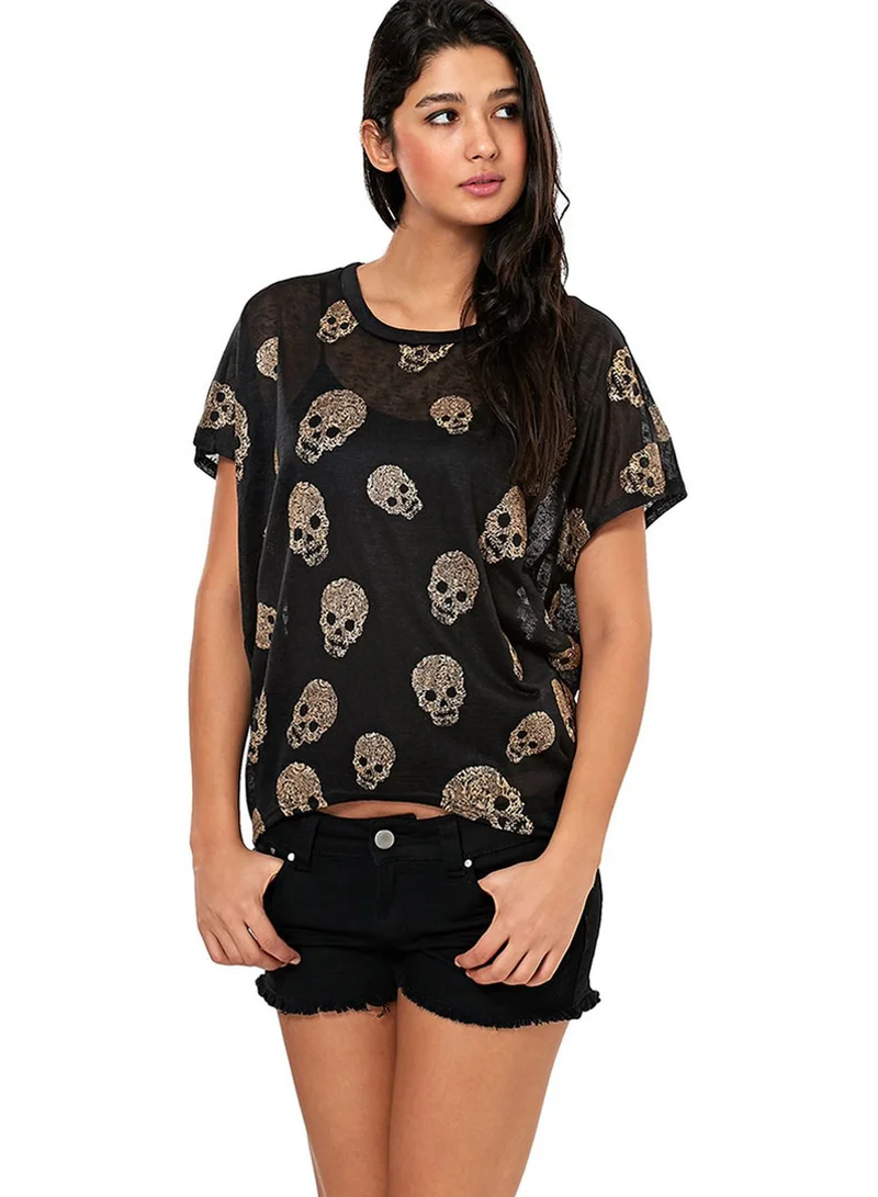 Ginger Skull Printed Tops