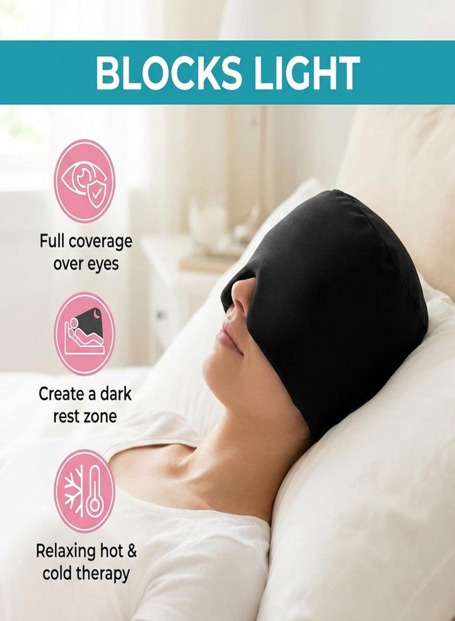 Aekatray Migraine Relief Cap, Cold Therapy Headache Hat with Ice Gel Pack, Hot & Cold Compress for Migraine, Puffy Eyes, Tension, Sinus & Stress Relief, Adjustable Ice Head Wrap One Size Fits All - Image 3