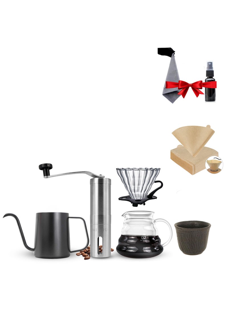 MIBRU V60 Drip Set 10-Piece Drip Coffee Maker Set V60 Size 02 - Image 1