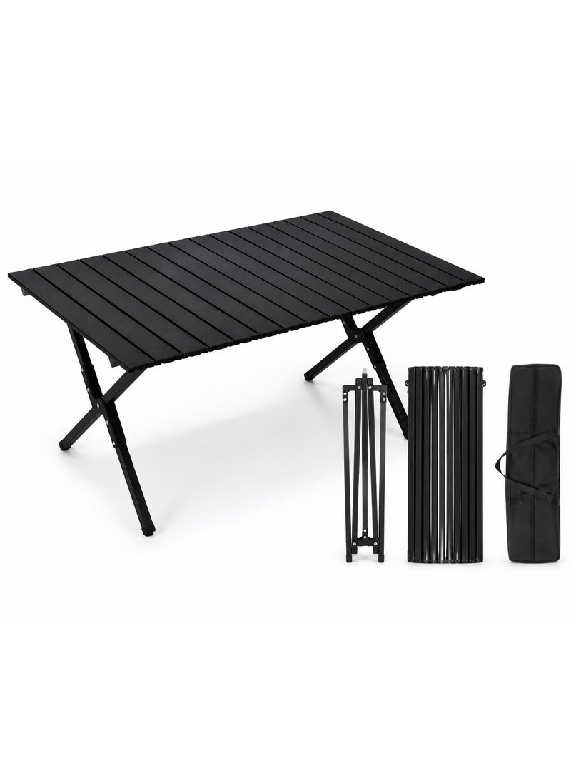 Toshionics Outdoor Camping Folding Table – Lightweight Portable Metal Roll Up Table with Carry Bag, Compact Foldable Picnic Table for Hiking, Fishing, Beach, BBQ, Cooking, Travel, Festival & Indoor Outdoor Use-90×60X45cm - Image 1