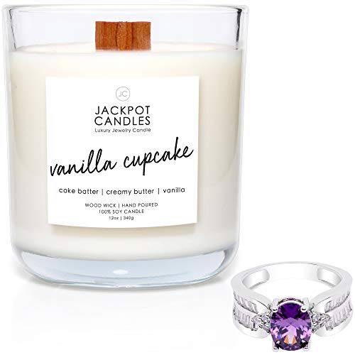 Jackpot Candles Vanilla Cupcake Natural Soy Candle with Jewelry Made in USA (Surprise Jewelry Valued at $15 to $5,000) Ring Size 6 - Image 1
