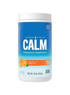 Calm, Magnesium Citrate Supplement, Anti-Stress Drink Mix Powder - Gluten Free, Vegan, & Non-GMO, Orange, 16 oz