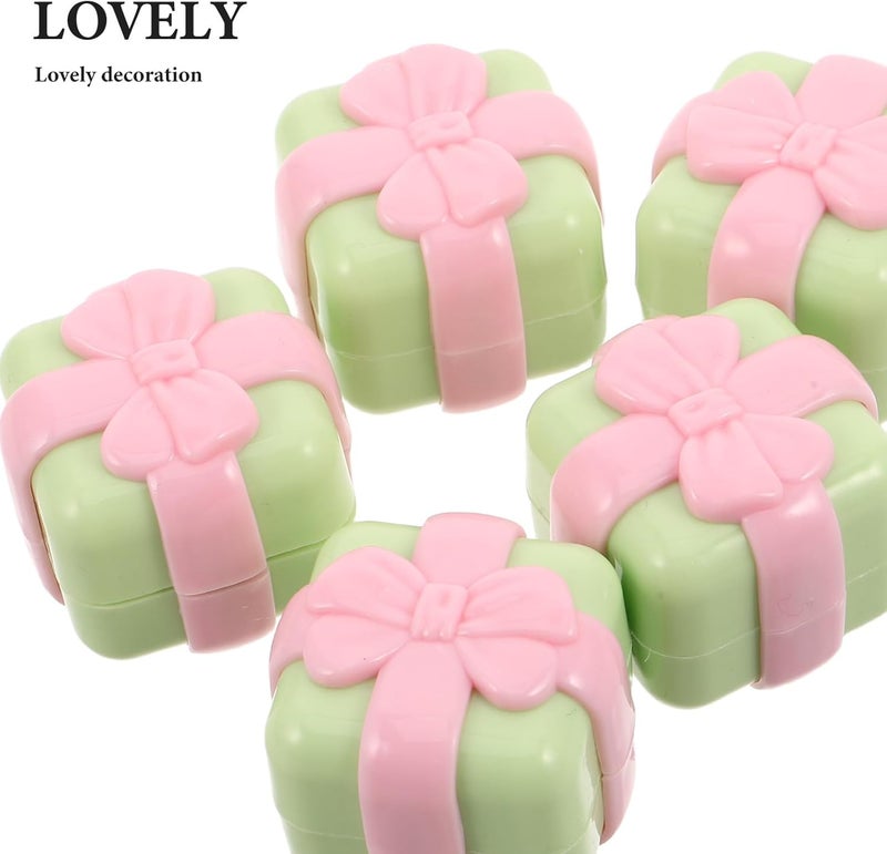 5pcs Cute Empty Lip Balm Jars: Leak Proof Mini Travel Jars - 5g Travel Containers for Creams with Bow Lids - Refillable Sample Bottles for Moisturizer - Image 3