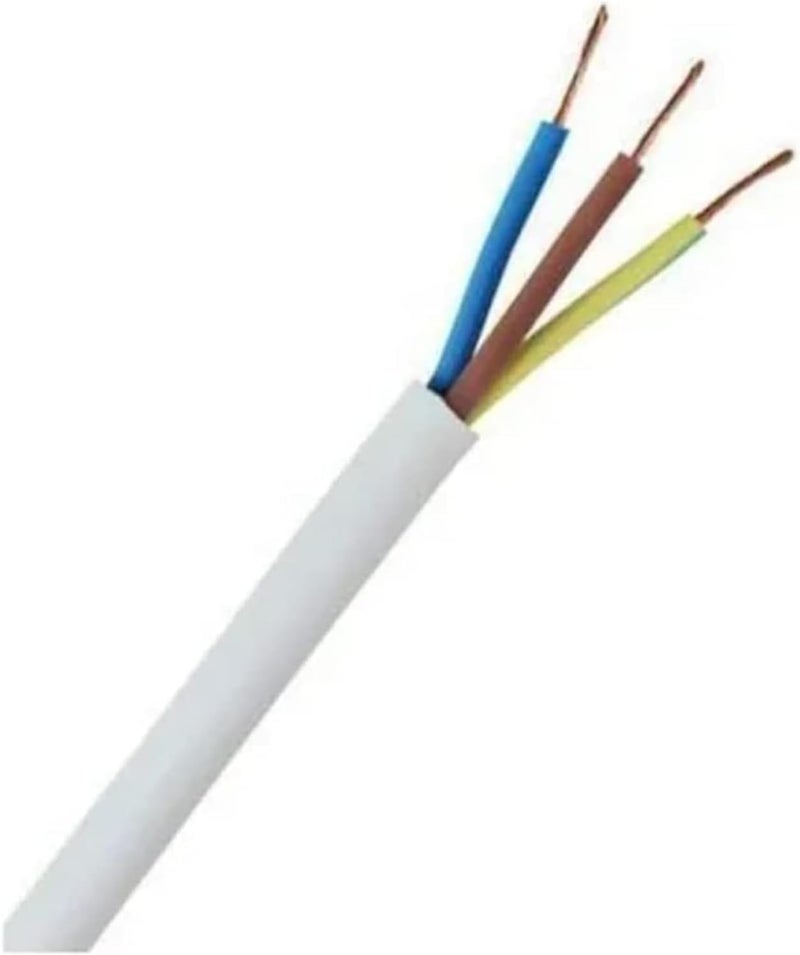 Reliable Electrical Pvc Flexible Wire Power Cord 3 Core Extension Wire Copper Wire Flexible Cable Customized Length Available (1.5mm 10mtr)