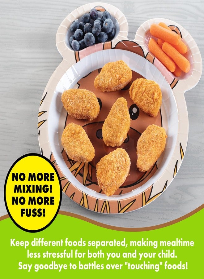 Bentology Farm Friends Mealtime Melamine Feeding Plates- Set of 4 Unique Cute Zoo Animal Pal Dishes for Kids- Horse Pig Duck Cow- Divided Compartments for Food Groups & Easy Grabbing, BPA Free, Dishwasher Safe - Image 4