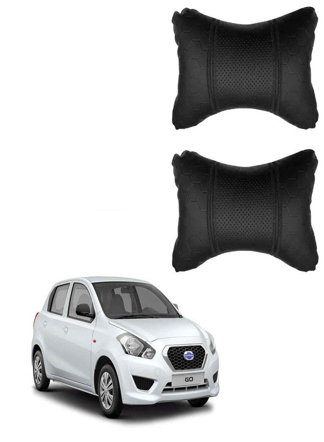Adroitz Black Leathertte Material Neck Rest Cushion in Football Design for Car_442 - Image 1