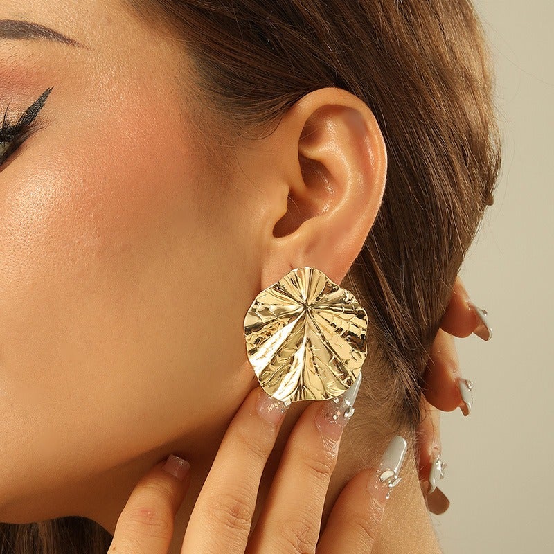 Geometric C-Shape Gold Earrings for Women - Minimalist Luxury Design, Stainless Steel, Trendy Statement Jewelry