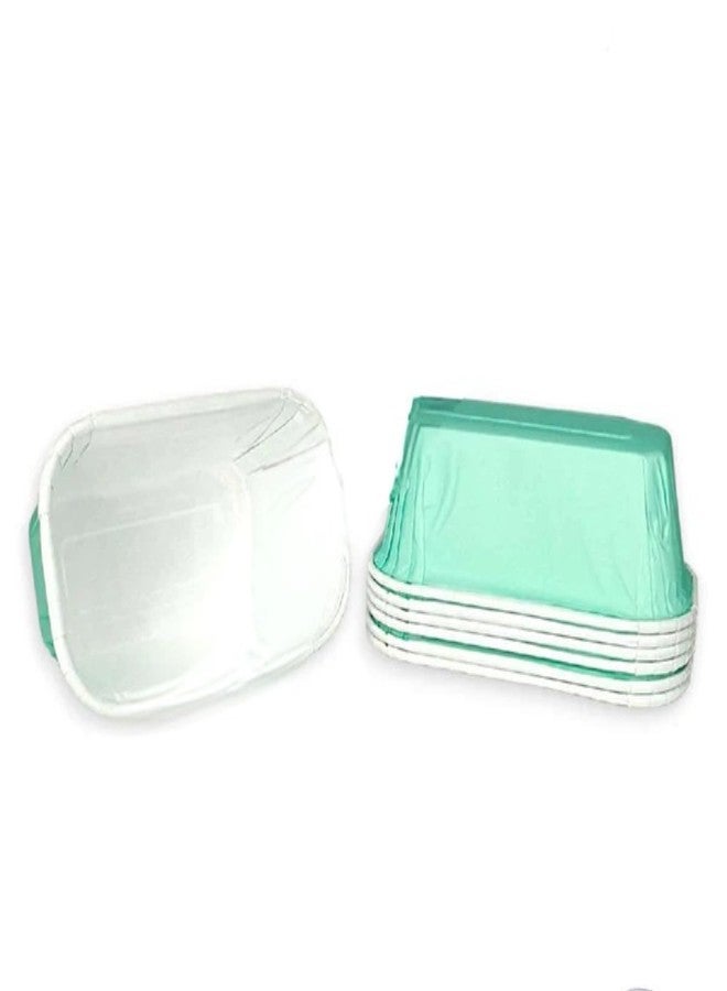CAKE DECOR 10 Pcs Small Pastel Light Teal Paper Bake and Serve Plum Cake Mold - Image 4