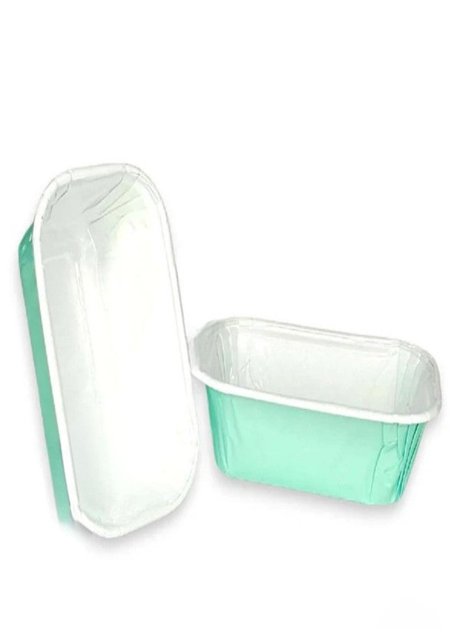 CAKE DECOR 10 Pcs Small Pastel Light Teal Paper Bake and Serve Plum Cake Mold - Image 1
