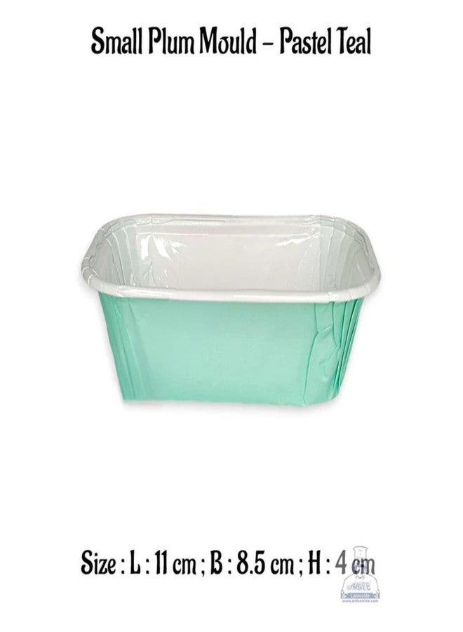 CAKE DECOR 10 Pcs Small Pastel Light Teal Paper Bake and Serve Plum Cake Mold - Image 2