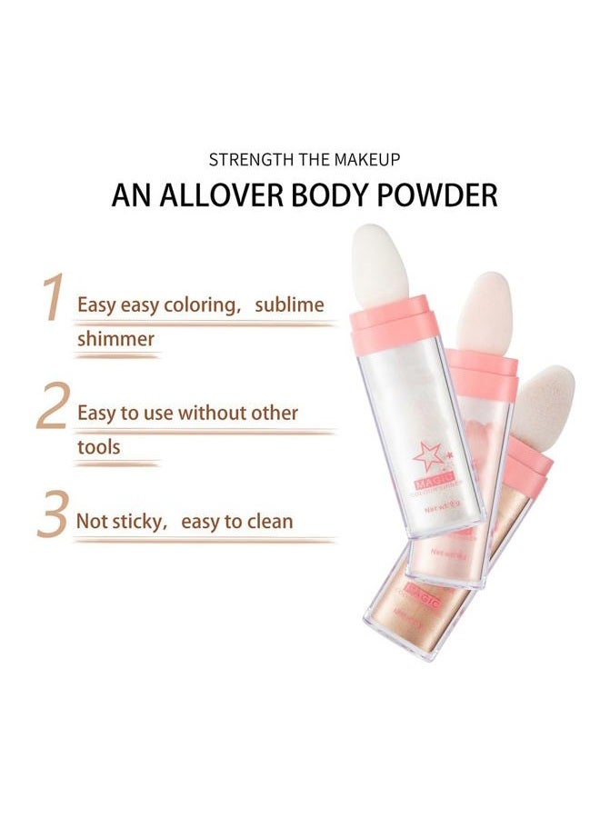 PAQIMAN Polvo De Hadas Powder Highlighter Body Brightens the Natural Three-dimensional Face Powder Blusher (02# Fairy pink) - Image 4