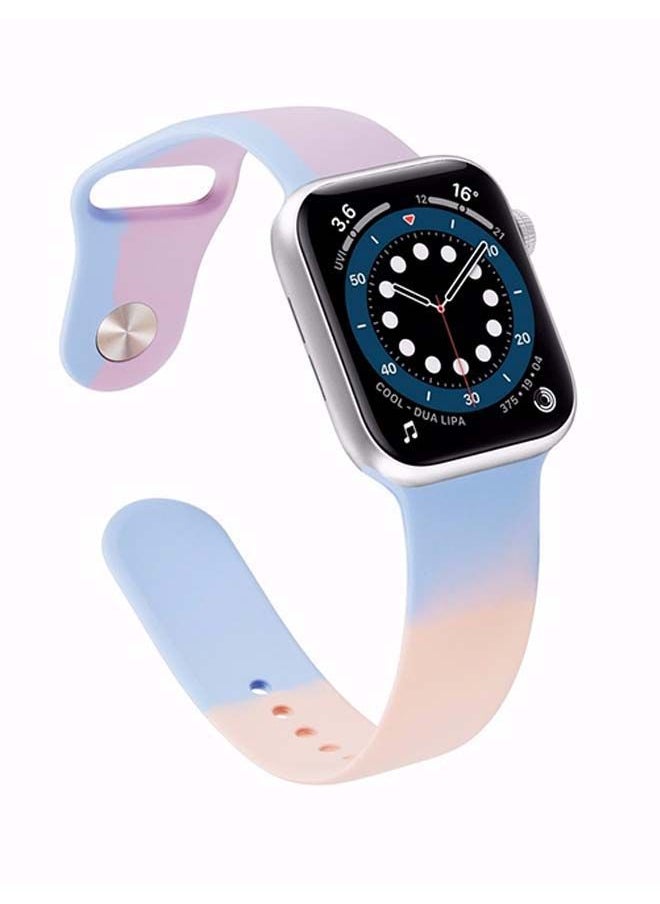 NIBEMINENT - Replacement Watch Band 3/2/1 42mm For Apple Series 7/6/SE/5/4 44mm Pink/ Blue - Image 1