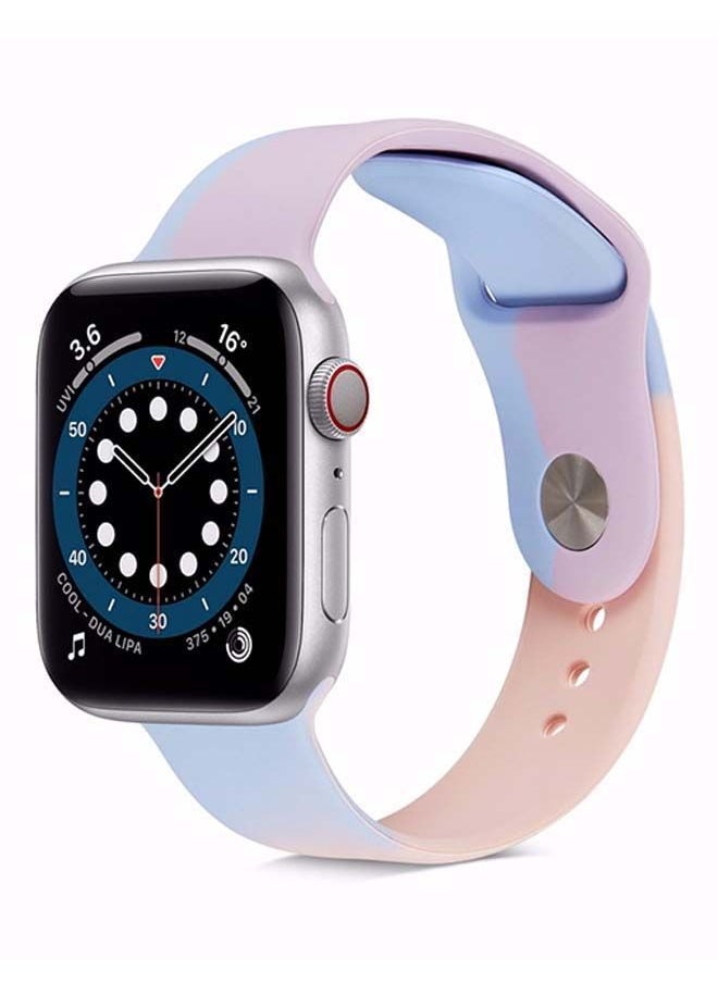 NIBEMINENT - Replacement Watch Band 3/2/1 42mm For Apple Series 7/6/SE/5/4 44mm Pink/ Blue - Image 1