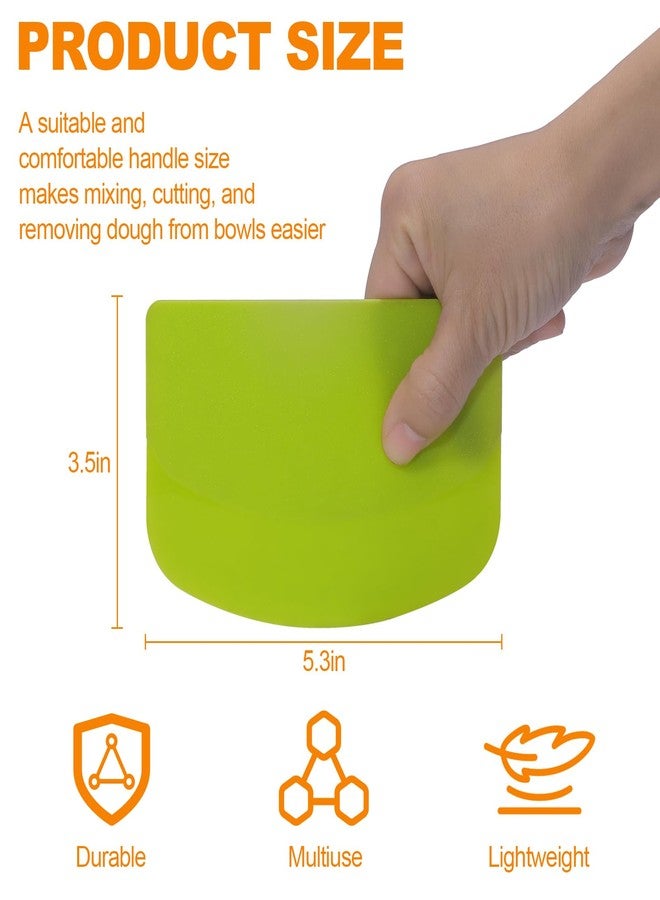 LKbeuuu 3 Pieces Food Dough Scraper, Plastic Multi - Purpose Kitchen Pastry Cutting Tool, Flexible Bowl Scraper with Curved Edge, Cake Baking Bench Scraper - Image 2