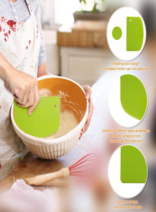 LKbeuuu 3 Pieces Food Dough Scraper, Plastic Multi - Purpose Kitchen Pastry Cutting Tool, Flexible Bowl Scraper with Curved Edge, Cake Baking Bench Scraper - Image 3