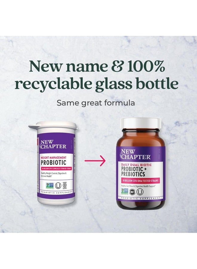 New Chapter فصل جديد يومي ثنائي البروبيوتيك + البريبايوتيك لصحة الهضم والميكروبيوم، 100% نباتي، خالي من الصويا، غير معدل وراثيًا، 60 حبة (إمداد لمدة شهرين) - Image 2