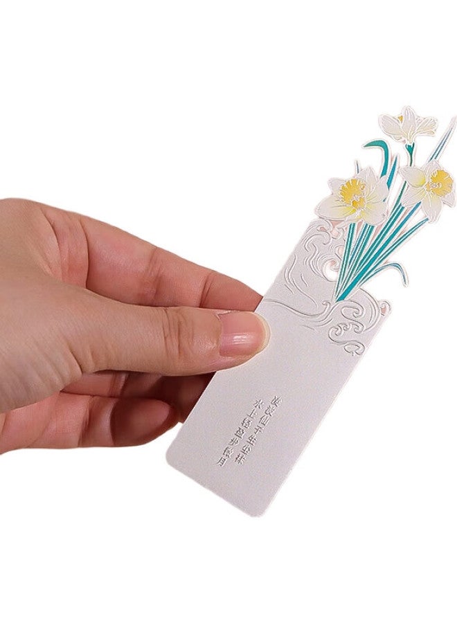 Tatanice Bookmark, Metal Bookmark, Teacher'S Day Gift, Companion Gift, Chinese Style, Creative Floral Design, High-Quality Hollow Bookmark, Gift For Classmates, Birthday Gift - Water-Rich Prosperity - Image 2