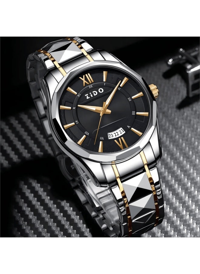 Zido Fashion High-end Business Men's Versatile Quartz Watch No.1 Black Dial - Image 3