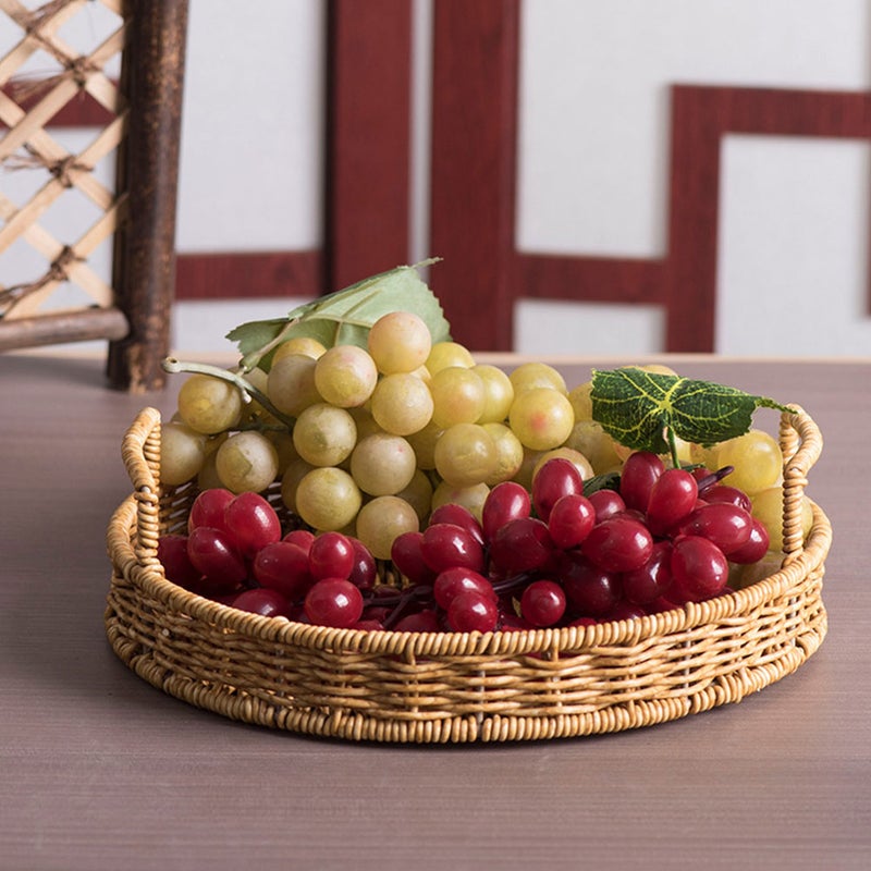 🏠 صينية من الخيزران المنسوج بسعة كبيرة لتخزين الطعام وديكور منزلي أنيق - Image 3