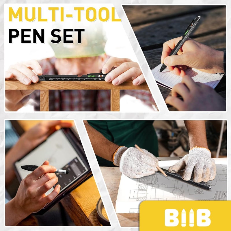 BIIB Gifts for Men, Stocking Stuffers for Men Teens Adults 9 in 1 Multitool Pen, Mens Christmas Gifts for Dad Him Husband, White Elephant Gifts for Adults, Cool Gadgets - Image 2