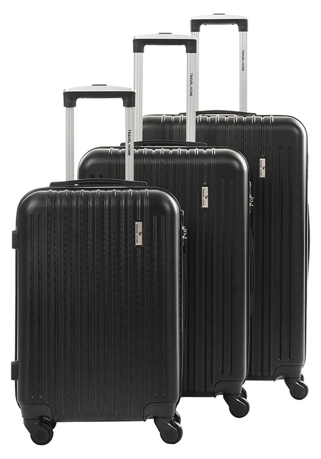 Travel Home طقم 3 قطع من حقائب السفر عربة 20 24 28 بوصة أسود - Image 1