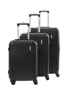 Travel Home Set of 3Pcs Luggage Trolley Case 20 24 28 Inch Black  - Image 1