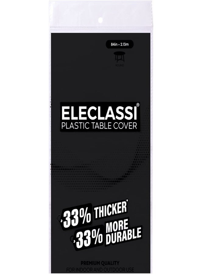 Eleclassi Black 6 Pack Premium Round Disposable Plastic Tablecloth - 84 Inch Round Plastic Table Cloths for Parties Disposable Tablecloth - Round Plastic Tablecloth - Black Round Tablecloth - Image 3