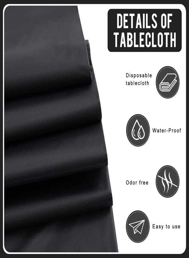 Eleclassi Black 6 Pack Premium Round Disposable Plastic Tablecloth - 84 Inch Round Plastic Table Cloths for Parties Disposable Tablecloth - Round Plastic Tablecloth - Black Round Tablecloth - Image 4