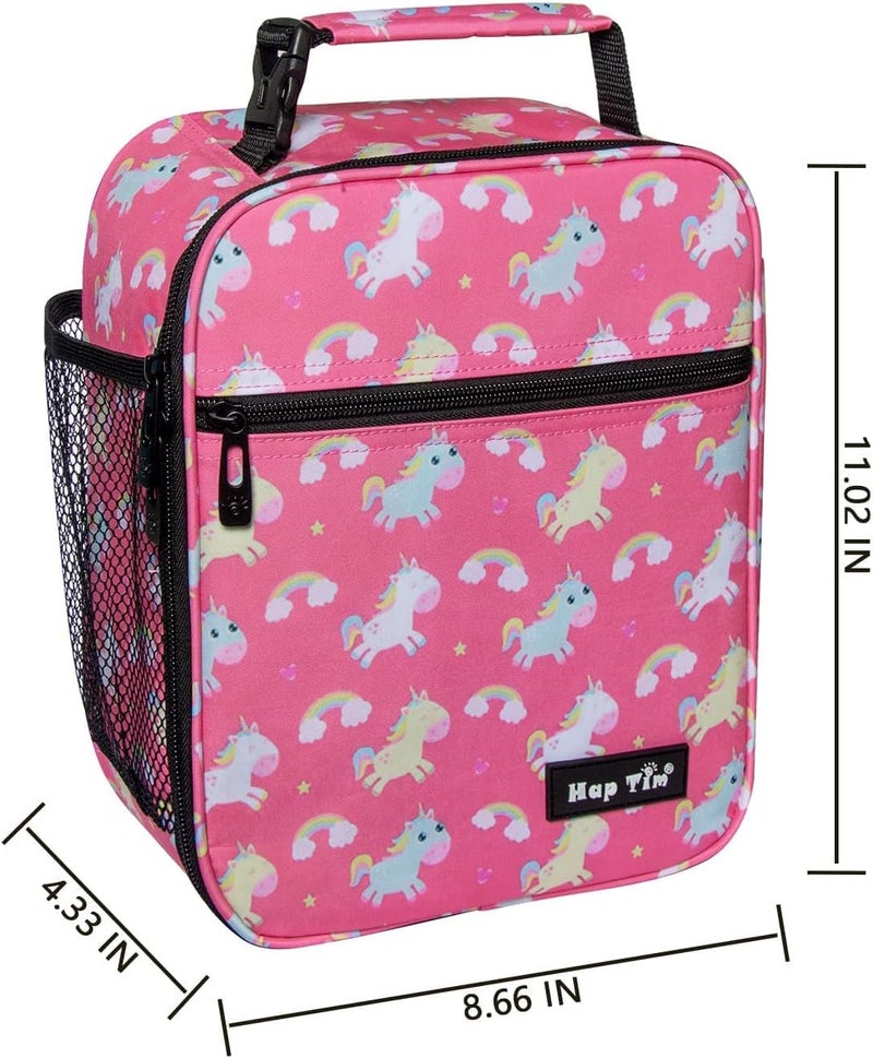 Hap Tim Lunch Box, Insulated Lunch Bags, Soft Mini Cooler Bag for Thermal Meal Tote Kit, Pink Unicorn Rainbow (18654-PKU) - Image 5