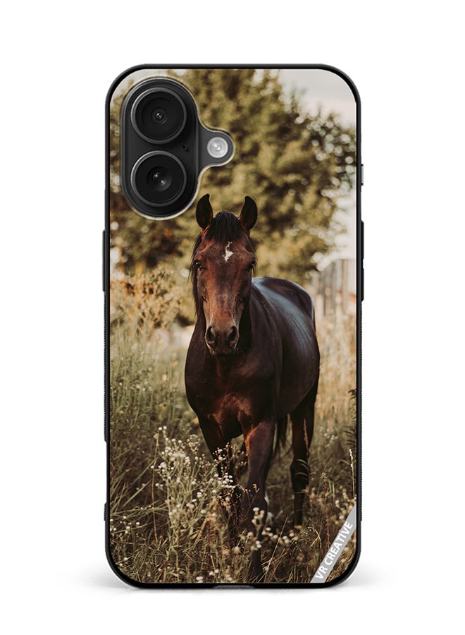Protective Case Cover For Apple iPhone 16 Plus Brownie Horse Design Multicolour