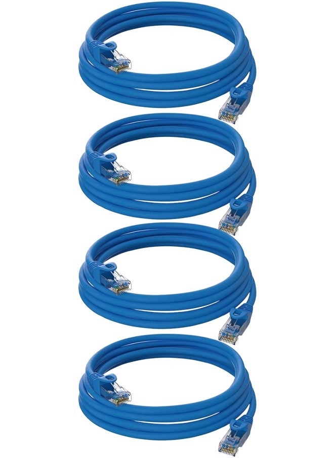 Taimi Pack Of 4 Ethernet Cable 3 meter 100% Pure Copper Cable LAN Cable Internet Cable, Patch Cable and Network Cable  - Image 1