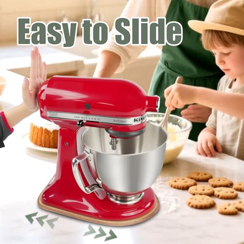 PQPO Wooden Mixer Slider Compatible with KitchenAid 4.5-5 Quart Tilt-Head Stand Mixer, Kitchen Countertop Sliders,Mixer Moving Tray Attachments - Image 2