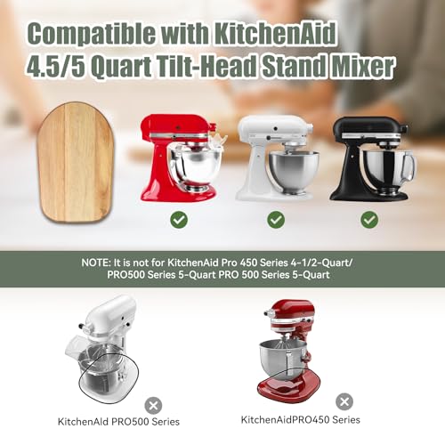 PQPO Wooden Mixer Slider Compatible with KitchenAid 4.5-5 Quart Tilt-Head Stand Mixer, Kitchen Countertop Sliders,Mixer Moving Tray Attachments - Image 4