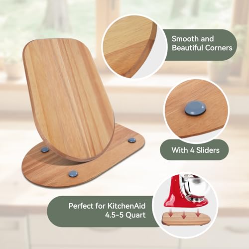 PQPO Wooden Mixer Slider Compatible with KitchenAid 4.5-5 Quart Tilt-Head Stand Mixer, Kitchen Countertop Sliders,Mixer Moving Tray Attachments - Image 5