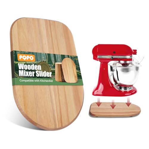 PQPO Wooden Mixer Slider Compatible with KitchenAid 4.5-5 Quart Tilt-Head Stand Mixer, Kitchen Countertop Sliders,Mixer Moving Tray Attachments - Image 1