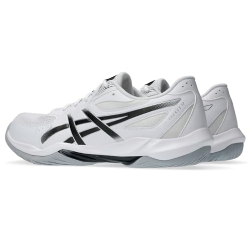 asics أحذية الكرة الطائرة ASICS للرجال Gel-Rocket 12، 9.5، أبيض/أسود - Image 3