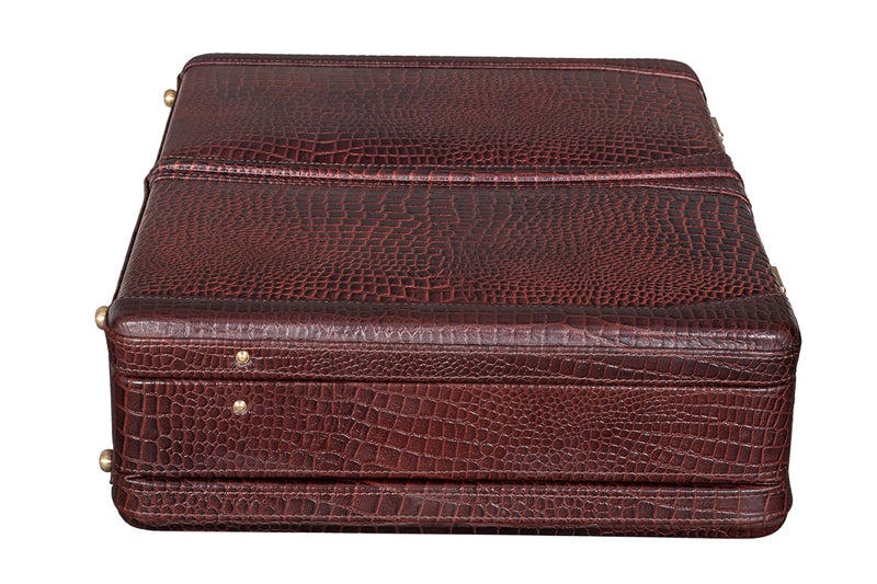 BRAND LEATHER® 25 L Genuine Leather Office Briefcase (Brown) - Image 3